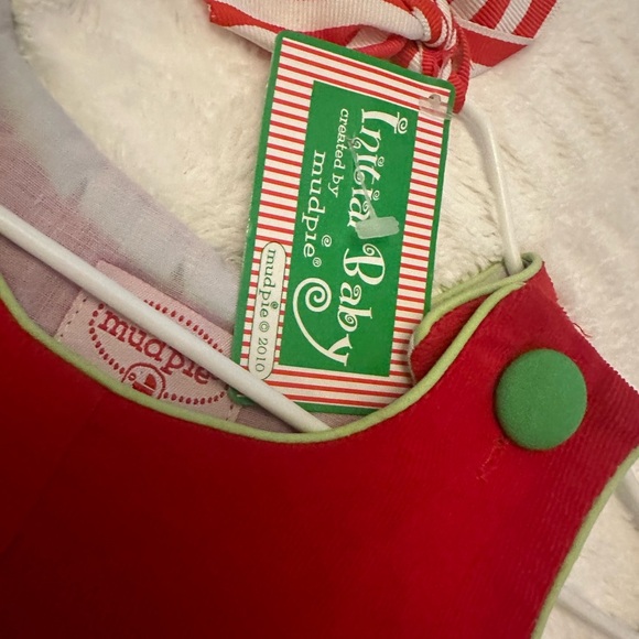 MudPie Initial “A” Christmas Baby Romper 0-6 Months - Holiday Outfit - NWT NEW - Picture 4 of 6